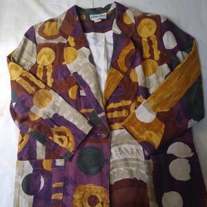 Vintage Raphael Lorenzo Abstract Pattern Blazer